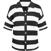Imily Bela Casaco de malha preto / branco