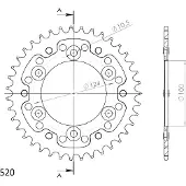 Supersprox Roda Dentada Traseira Stealth Ducati 520x40 Rst735x40blk