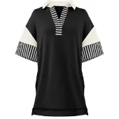 Imily Bela Vestido preto / branco / branco lã
