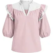 Imily Bela Blusa cor-de-rosa / branco