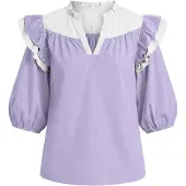 Imily Bela Blusa roxo claro / branco