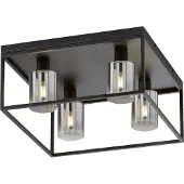 Fischer & Honsel Leuchten Candeeiro de teto Iska com moldura, quatro luzes