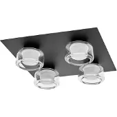 Ledvance Candeeiro de teto LED Orbis Flame, preto, 4 luzes, IP44