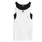 Tommy Hilfiger Camisa 'Tommy Flag Extra Slim Tank' preto / branco