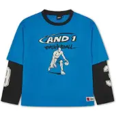 AND1 Camisa azul / preto / branco