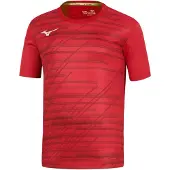 Mizuno Camisa funcionais vermelho / vermelho escuro / branco