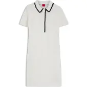HUGO Vestido de malha 'Slysy' preto / branco lã