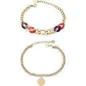 Faina Pulseira azul escuro / ouro / vermelho / transparente