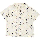 Müsli Camisa creme / azul noturno / azul claro / castanho escuro