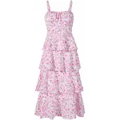 Imily Bela Vestido rosa / branco