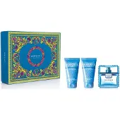 Versace Man Eau Fraiche Conjunto presente eau de toilette 50 ml gel de duche Man Eau Fraiche 50 ml Bálsamo aftershave Man Eau Fraiche 50 ml -homem