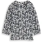 Tom Tailor Blusa azul escuro / branco