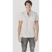 KOROSHI Camisa azul escuro / branco