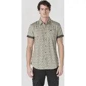 KOROSHI Camisa bege mosqueado / cinzento escuro
