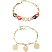 Faina Pulseira azul escuro / ouro / vermelho / preto