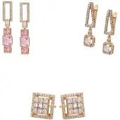 Faina Brincos ouro / cor-de-rosa / transparente