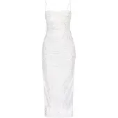 Faina Vestido de festa prata / branco