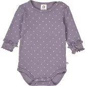 Müsli Macacão/Body roxo / branco