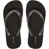 Calvin Klein Chinelos de dedo preto / branco