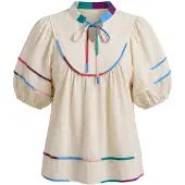 Imily Bela Blusa bege / azul / cor-de-rosa / vermelho