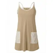 Imily Bela Vestido cáqui / branco natural
