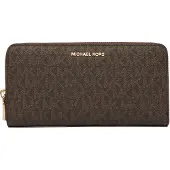 Michael Kors Carteiras 'Portefeuille Continental Jet Set Slim Marron' castanho