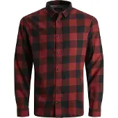 Jack & Jones Camisa 'JJEGingham' vermelho sangue / preto