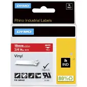 Dymo Fita RHINO 1805422 texto branco sobre vermelho 19mm