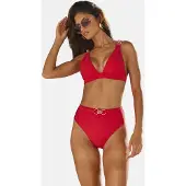 Lipsy Top de biquíni vermelho escuro
