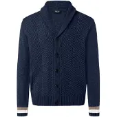 MAERZ Muenchen Casaco de malha navy / mocha / branco