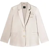 Armani Exchange para mulher. XW001953AF21553U6223 Blazer semi bege (3XL), Casual, Clássico, Poliéster