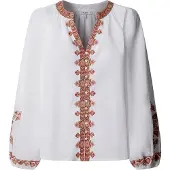Pepe Jeans para mulher. PL3051449 Blusa Beliz bege (M), Branco, Casual, Algodão, Manga comprida