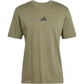 Adidas Camisa 'ESSENTIALS THREE STRIPES SINGLE JERSEY' oliveira / preto