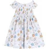 Chicco Vestido azul claro / castanho / branco