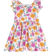 Chicco Vestido verde / tangerina / fúcsia / branco