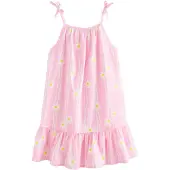 Next Vestido amarelo claro / cor-de-rosa / branco