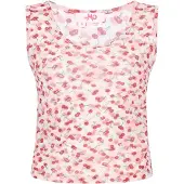 Mymo Top vermelho escuro / branco