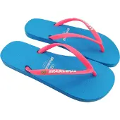 Brasileras Chinelos de dedo 'Neon' azul claro / rosa / branco
