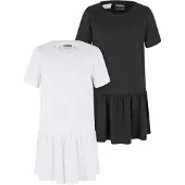 Urban Classics Vestido 'Valance' preto / branco