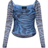 Faina Blusa azul / preto