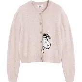Chinti & Parker Casaco de malha 'Sneeky Snoopy' rosado / preto / branco