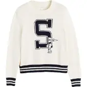 Chinti & Parker Pullover 'Snoopy Varsity' creme / preto