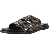 Carmela para mulher. 16320001-NEGRO Sandálias 163200 preto (39), Plano, Nenhum, Casual