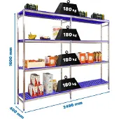 Simoninox Prateleira De Metal Initial 4pp 1600x2490x400 Mm