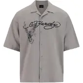 Ed Hardy Camisa cinzento / preto