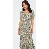 ONLY Vestido de verão 'ONLChianti' estuque / verde escuro
