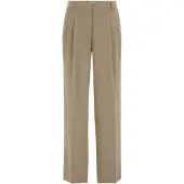 We fashion Calças com vincos greige