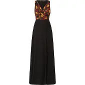 Kraimod Vestido de festa laranja / vermelho escuro / preto