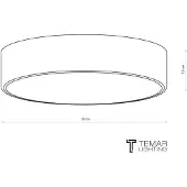 TEMAR LIGHTING Candeeiro de teto Cleo, Ø 30 cm, IP20, preto, metal, E27