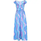 IZIA Vestido de verão 'Festival' azul / azul claro / cor-de-rosa